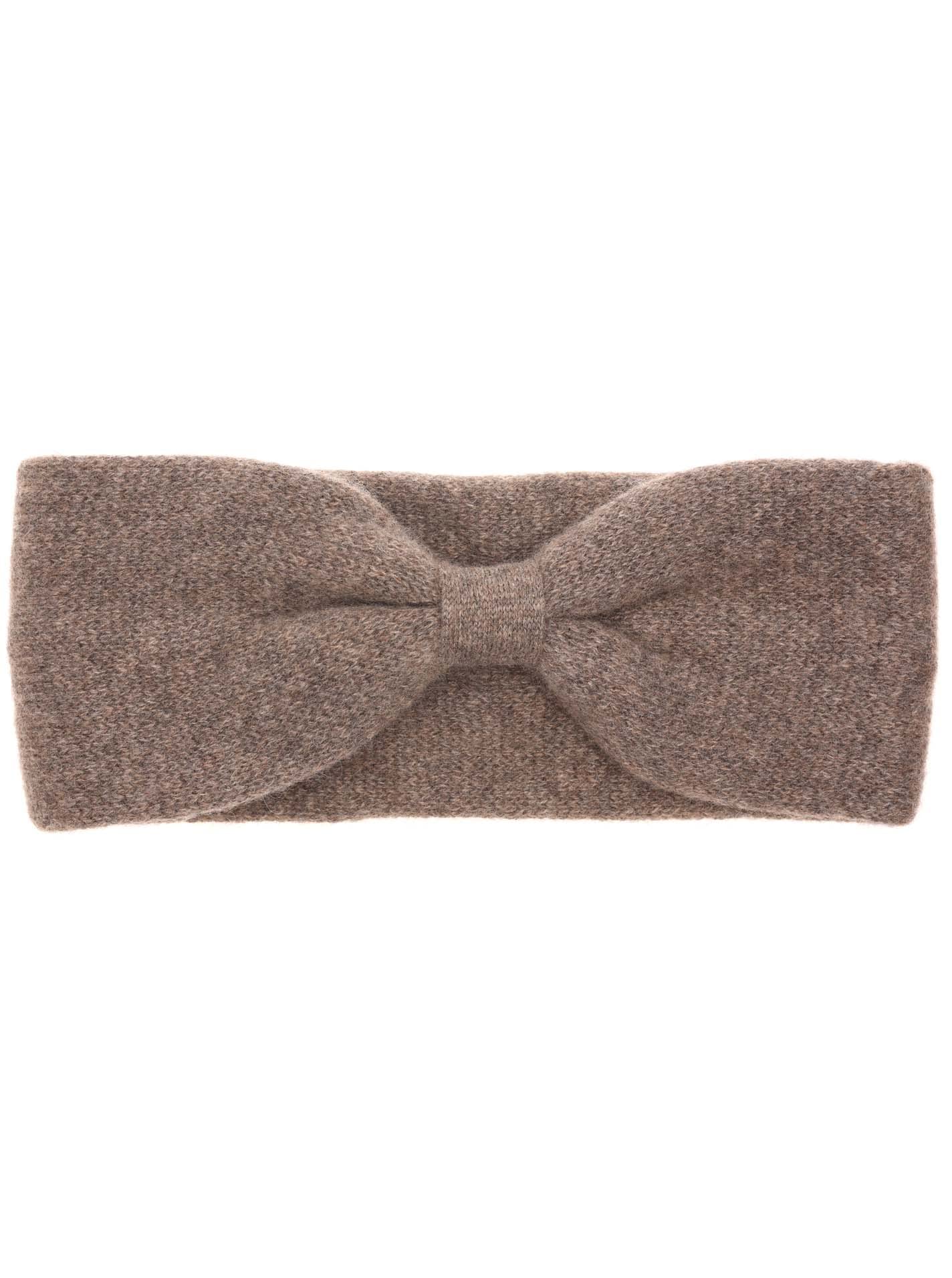 Zwillingsherz Stirnband aus 100% Kaschmir - Hochwertiges Kopfband im Uni Design für Damen Frauen Mädchen - Wolle - Haarband – warm und weich perfekt für Frühjahr Herbst Winter - brau
