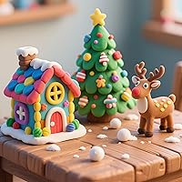 Vista 9 de Stocking Stuffers for Kids - 24 Colors DIY Playdough Bulk Pack Classroom - Christmas Stocking Stuffers with 16 Sculpting Tools - Christmas Crafts