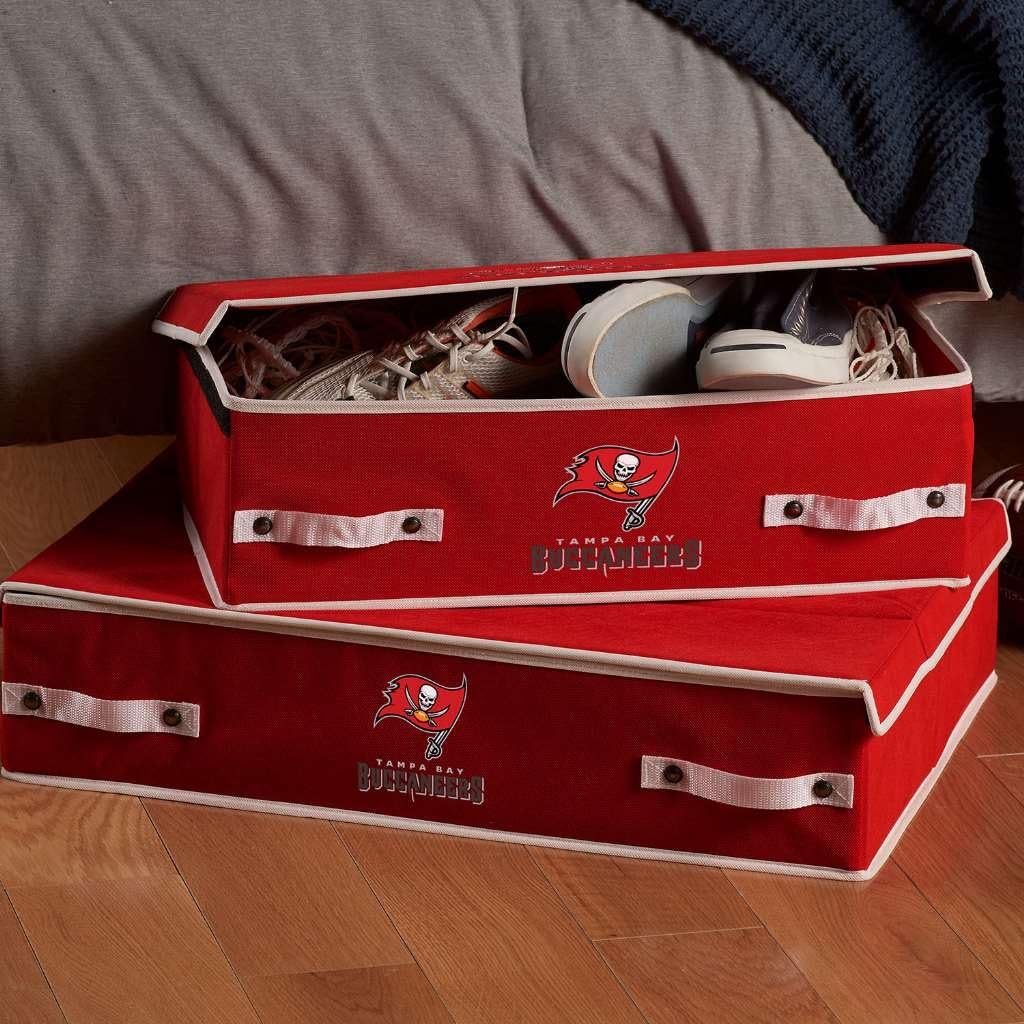 Franklin Sports NFL Under Bed Storage Bins - Folding Organizer Containers - NFL Team Office, Bedroom + Living Room Décor