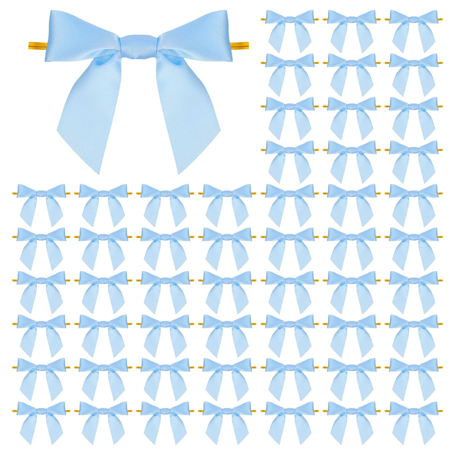 100 mini lazos de poliéster azul verde para decorar bolsas de regalo
