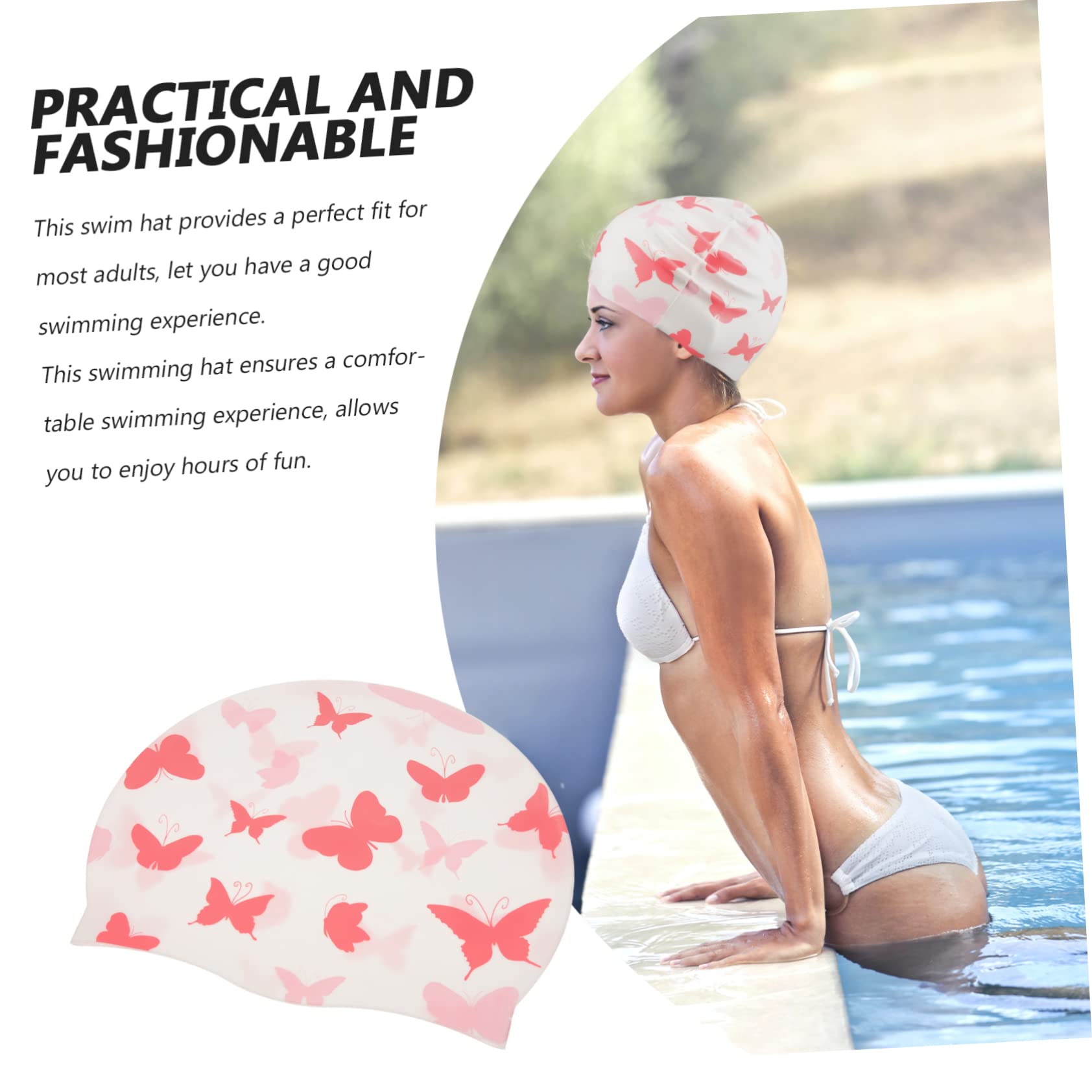 STOBAZA 5piezas Gorro De Natación De Silicona Flexible para Cabello Protección Agua Gorro Reutilizable para Adultos Diseño Elegante y Cómodo para Natación