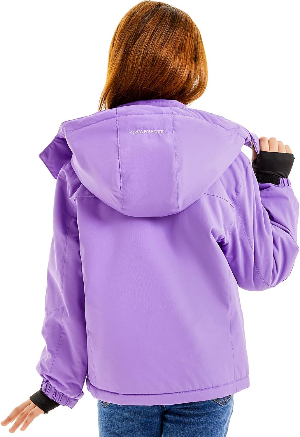 FARVALUE Girls Waterproof Skiing Jacket Windproof Winter Coat Warm Snow Coat with Removable Hood - Image 3