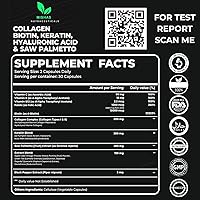 Vista 3 de Multi Collagen Hair Pills – Biotina 10,000 mcg, queratina y ácido hialurónico – Crecimiento del cabello – Piel y uñas Vitaminas y bloqueador de DHT