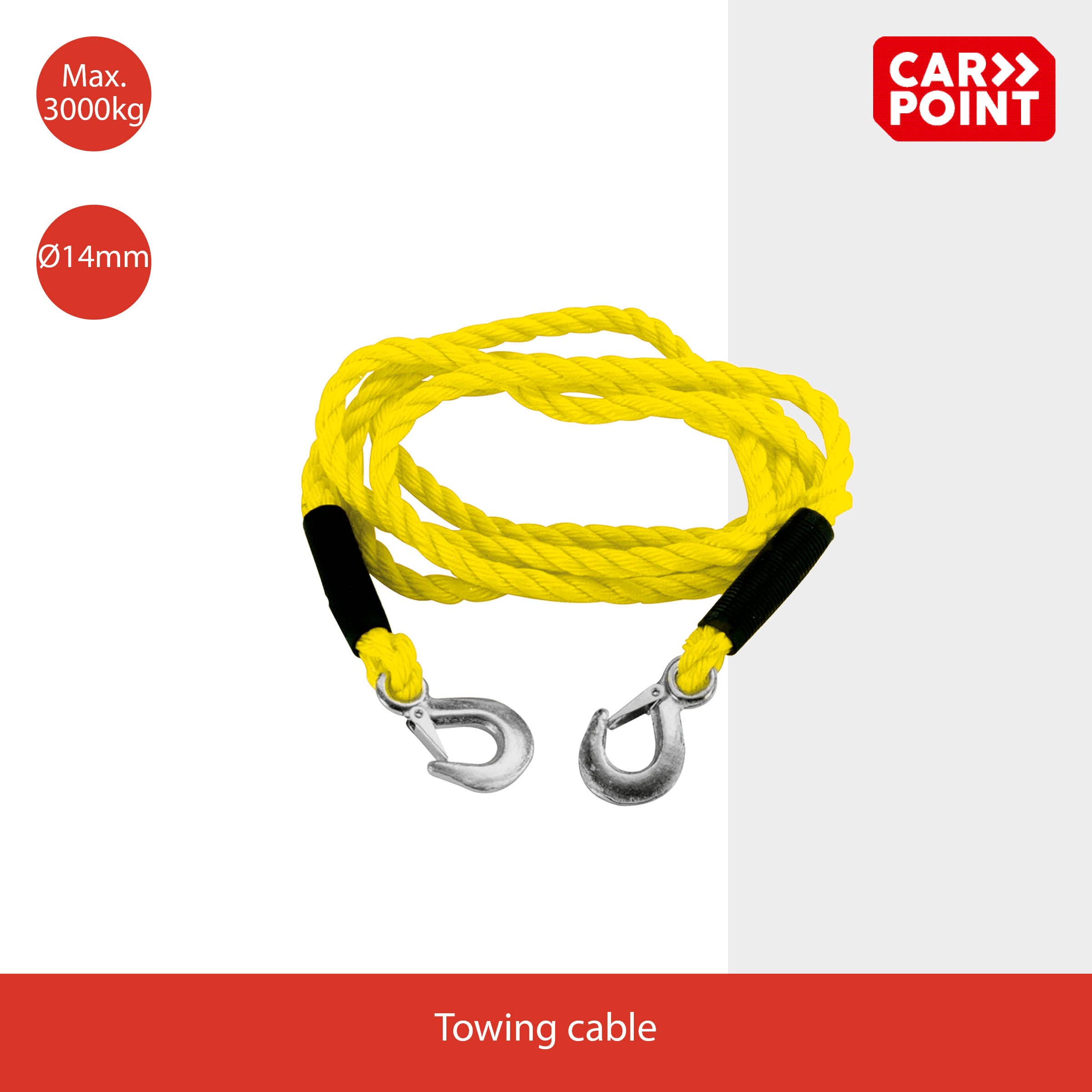 Cavo Traino 18mm 3 Metri 5000kg - Con Ganci Di Sicurezza Per Auto E Rimorchi - Foto 3