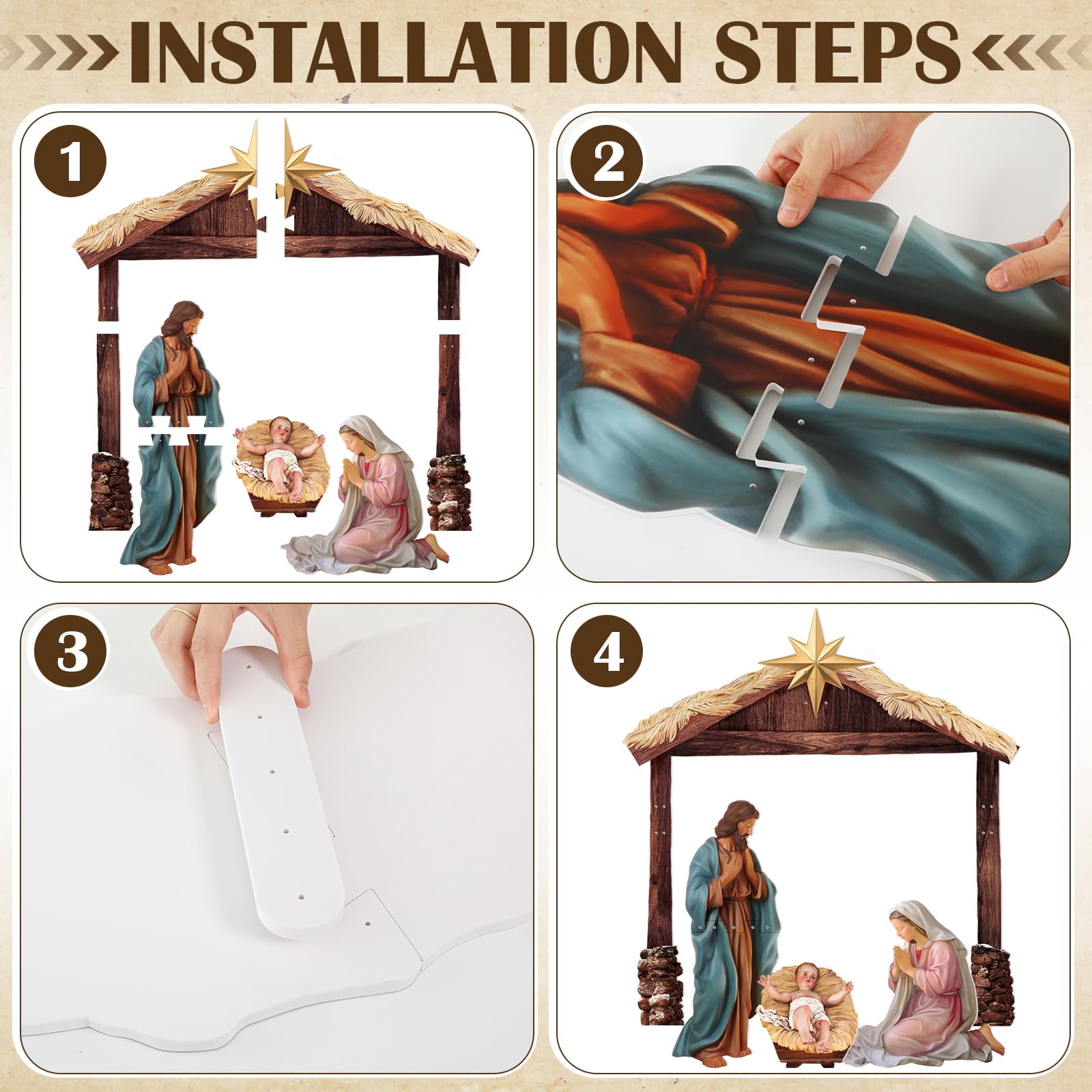 Pvc Nativity Snapklik.com : 3.8 Ft Christmas Nativity Scene Holy Family Outdoor Yard ...