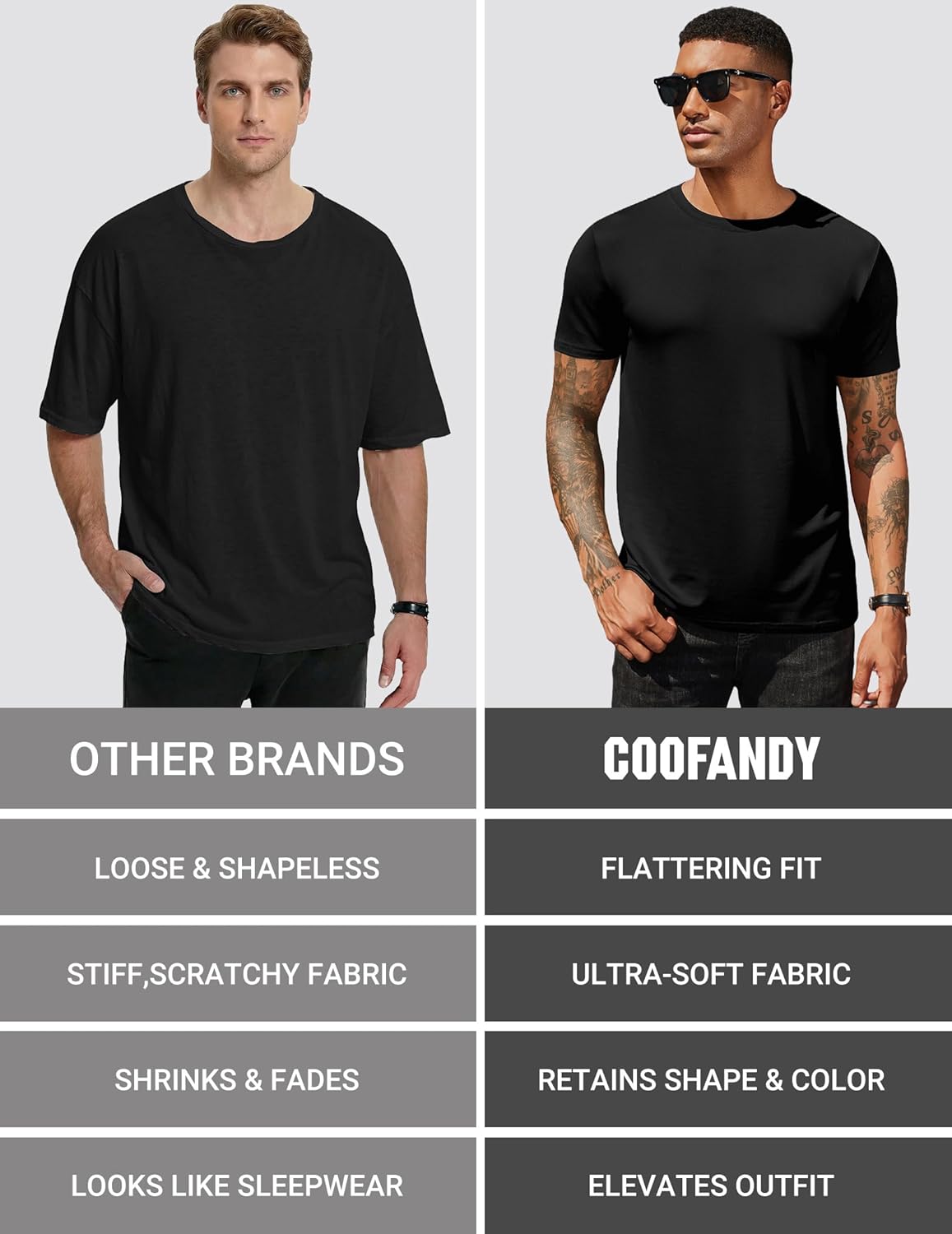 COOFANDY Men's Short Sleeve T-Shirts Crew Neck Casual Summer T Shirts 1-3 Pack Basic Tee Shirt - Image 6