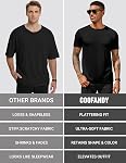 COOFANDY T Chemises Manches Courtes Col d'équipage doux Tee Lightweight Tee Shirts Casual Summer Basic Tops pour homme