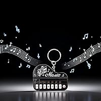 Vista 1 de Llavero de micro piano negro, teclado portátil, mini llavero de teclado electrónico con luces, pianos y teclados, llavero de instrumentos musicales