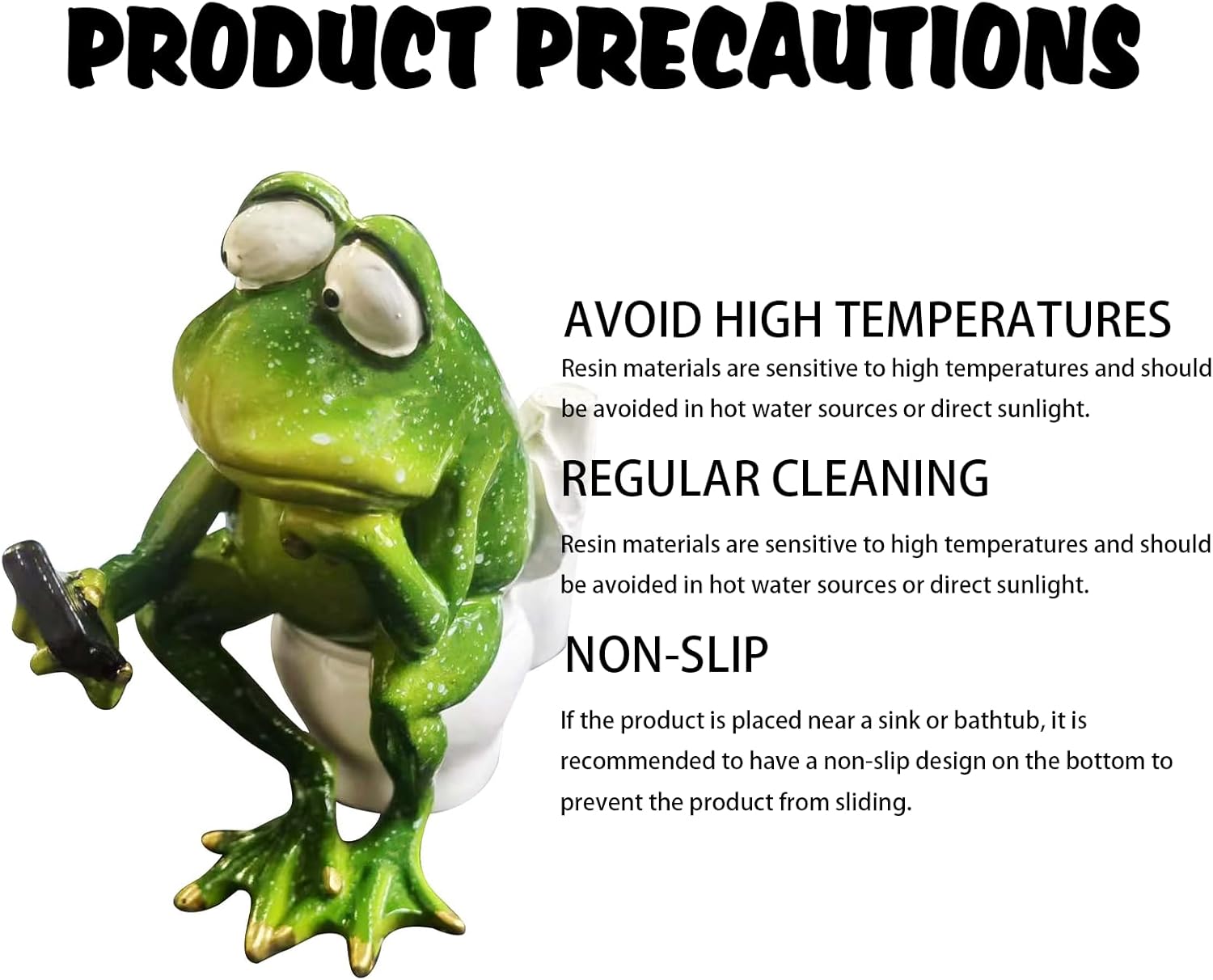 Funny Frog Sitting on Toilet, Green Frog Texting Toilet Decoration, Personalized Animal Resin Craft for Home, Office, Bathroom, Garden, Outdoor Gift - Image 3