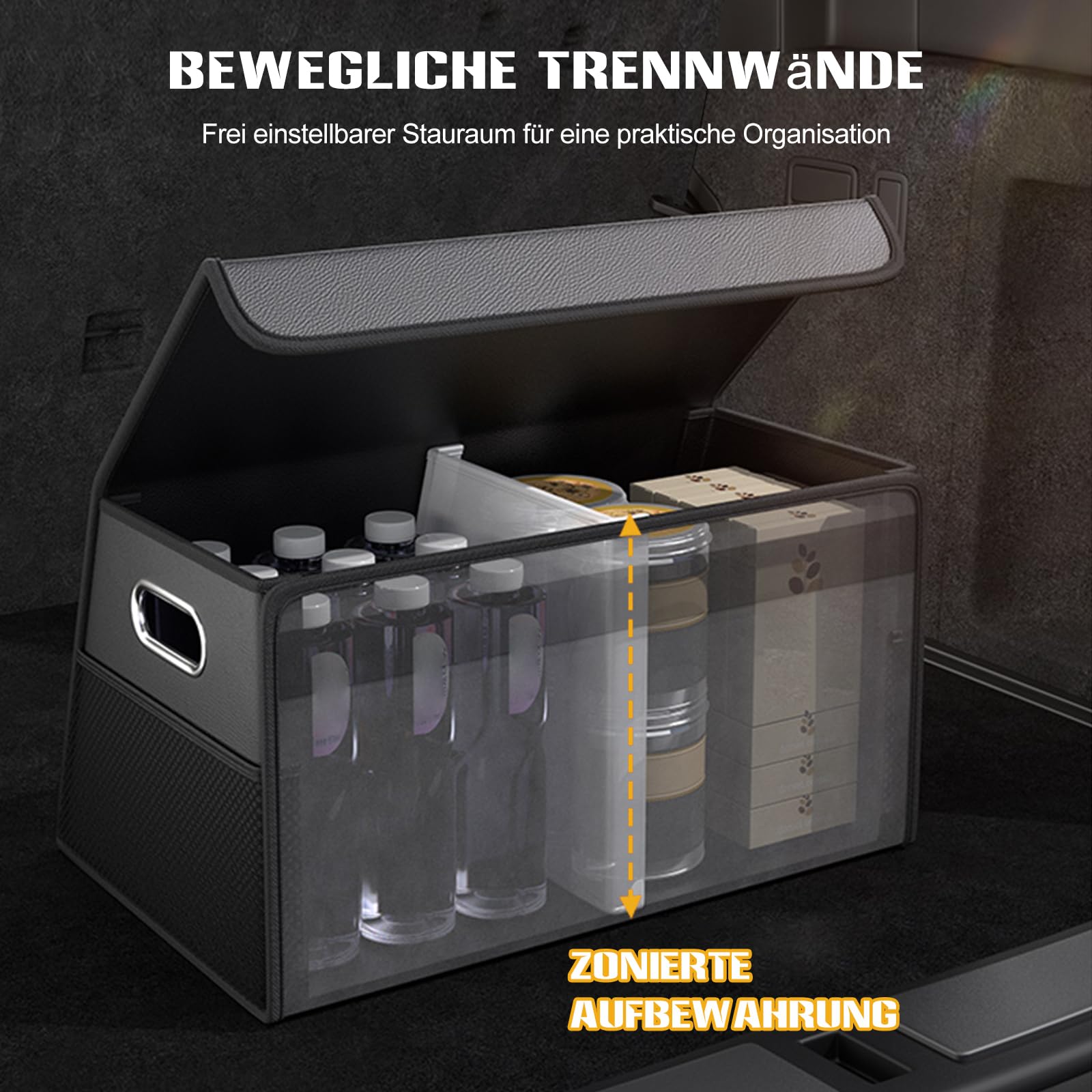 Ergocar Kofferraum-Aufbewahrungsbox Aus Wasserdichtem Leder Faltbar Geruchsneutralorganizer Für Werkzeuge Und Zubehör Geeignet Für Pkws/Suvs/Lkws