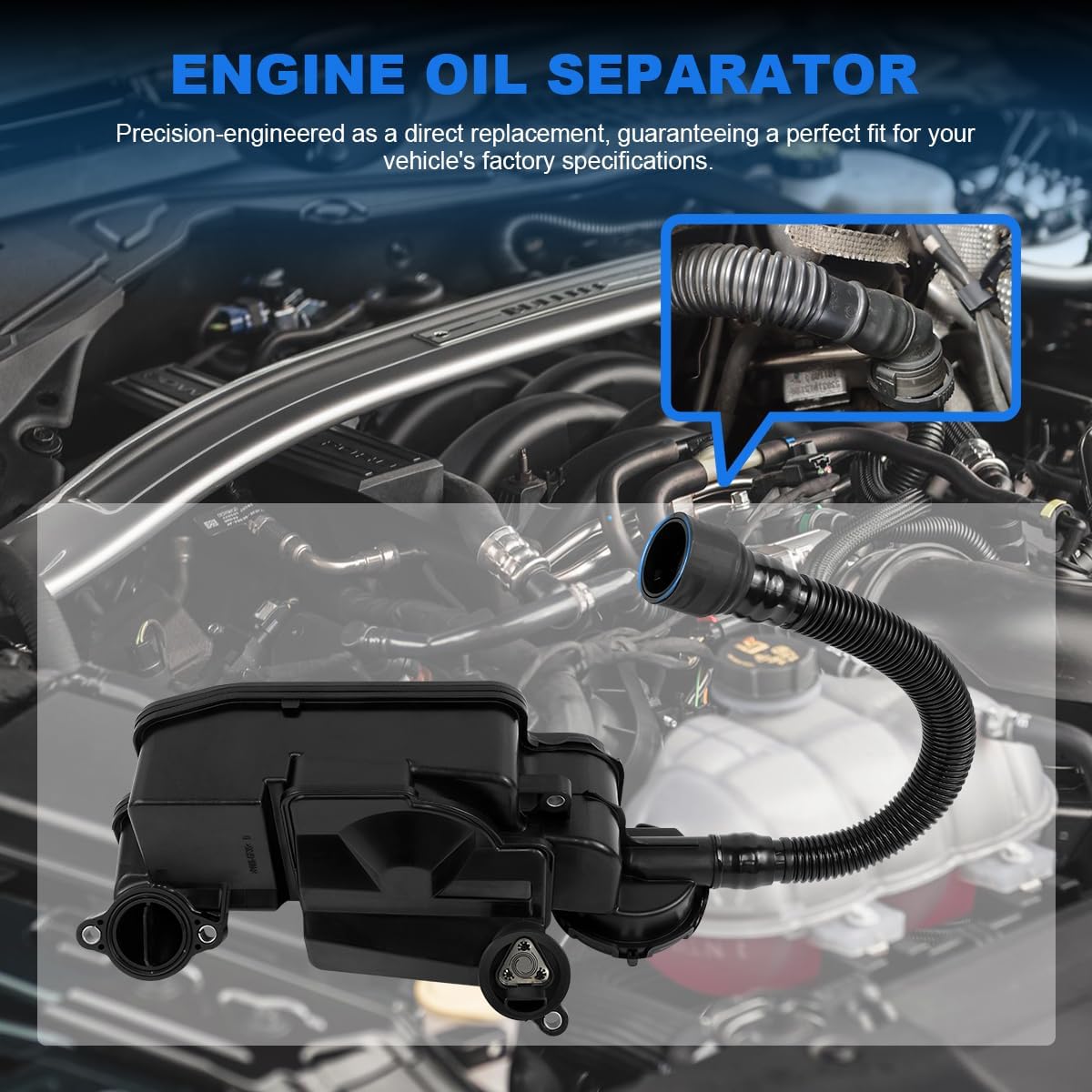 FC3Z6A785F Air Oil Separator Assembly Compatible with 2017 2018 2019 Ford F250 F350 F450 F550 Oil Filter Super Duty 6.7L Powerstroke Diesel PCV CCV Vent Valve Engine Crankcase Replace#FC3Z-6A785-F