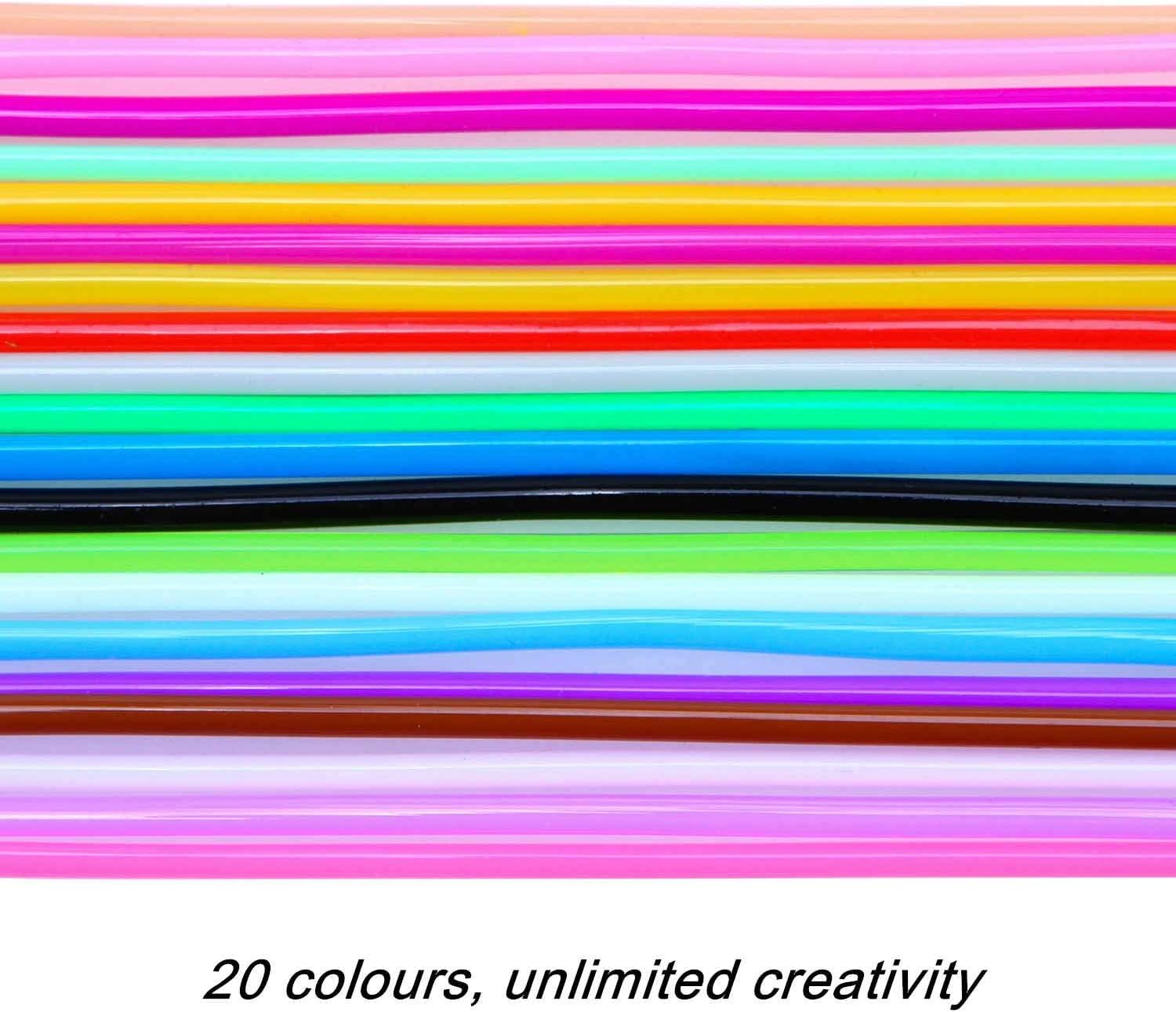 Sinzau Scoubidou Strings for Handworks, Plastic Lace Crafts, 20 Colours