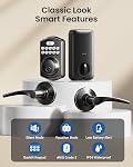 Veise Keyless Entry Door Lock with 2 Lever Handles - Electronic Keypad Deadbolt, Easy Installation Digital Smart Front Door Lock Set, Matte Black