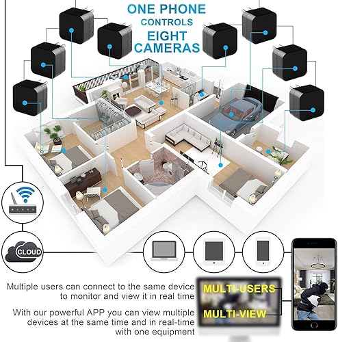 Miniatura 3 de Smart Indoor Baby  Pet Monitoring Cam con cargador, detección de movimiento de visión nocturna, aplicación del teléfono,