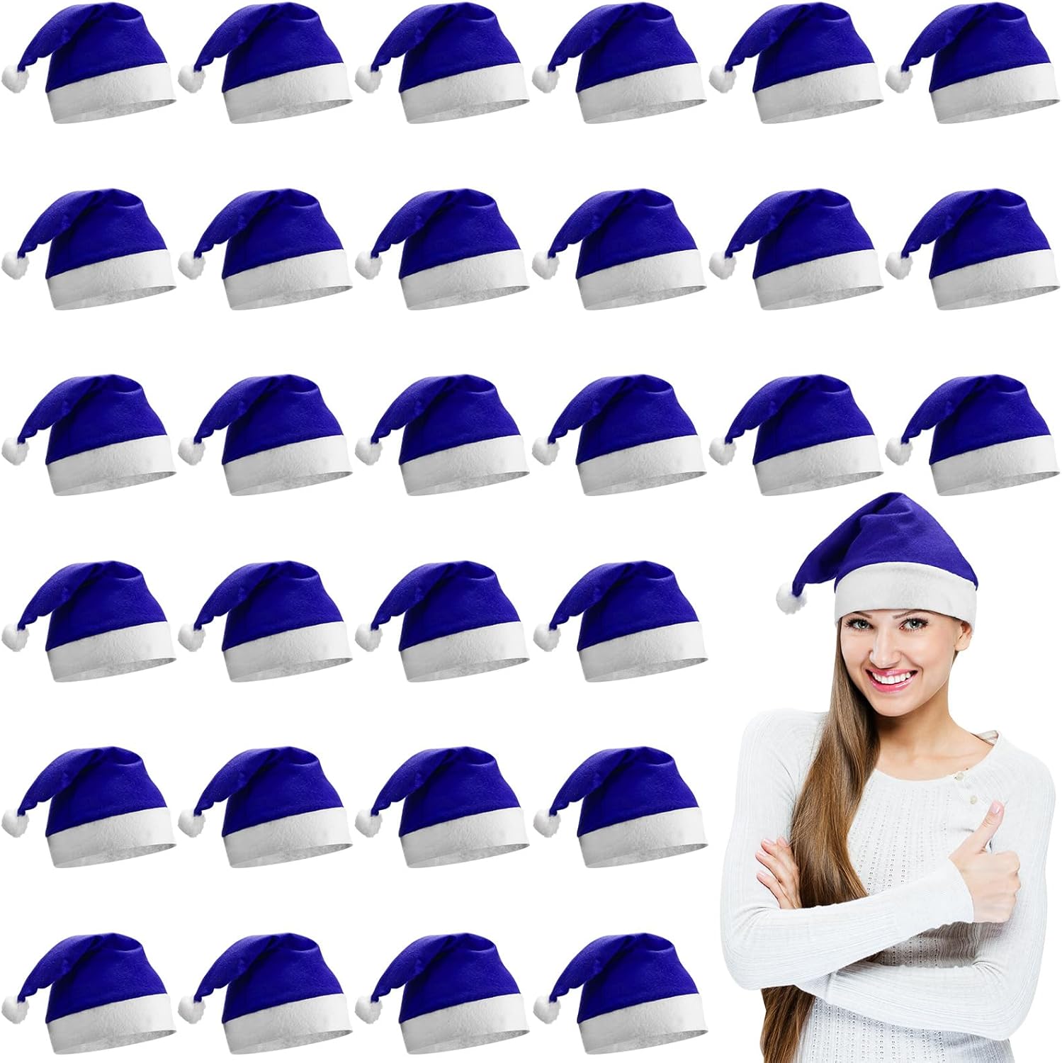 Santa Hats Bulk Christmas Party Hat Non Woven Fabric Xmas Hats for Adults Women Men Holiday Party Costume