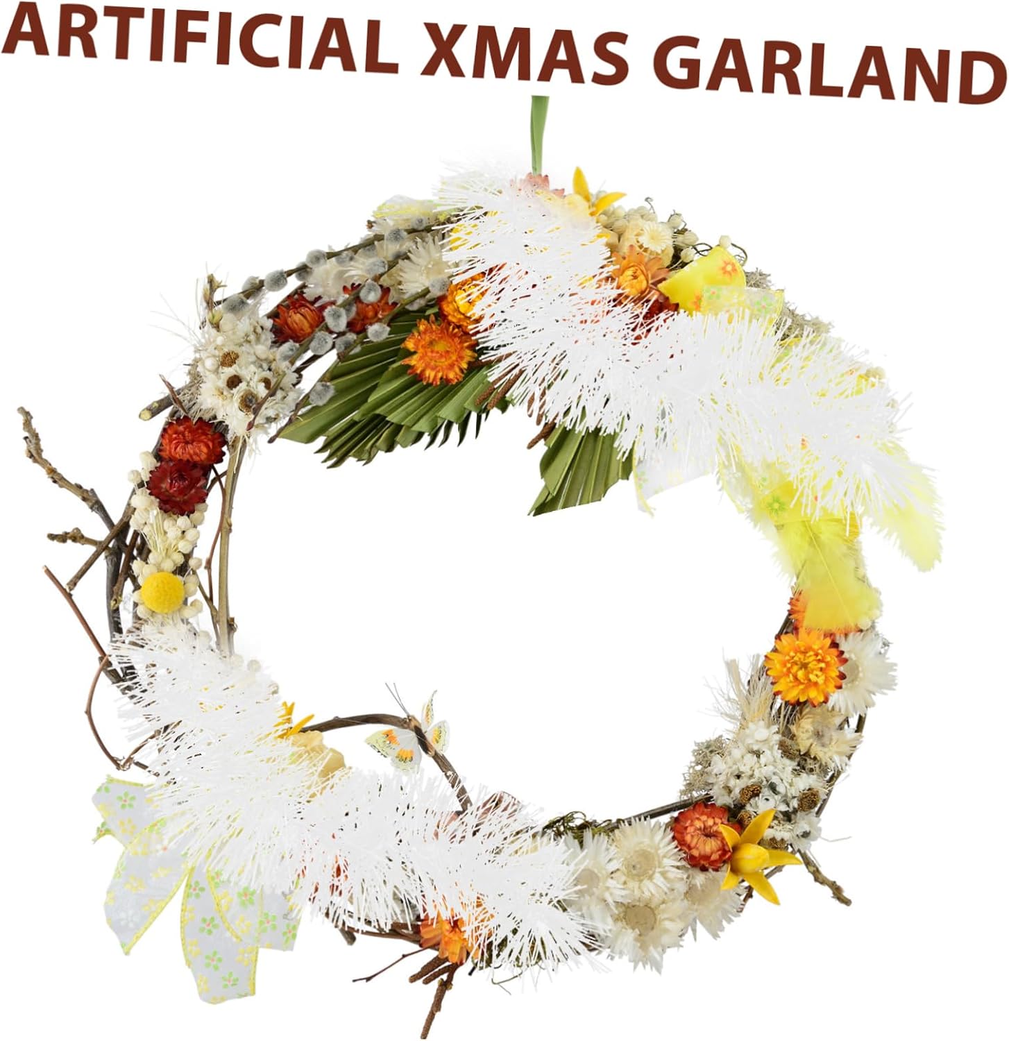 Artificial Garland Rattan String for Home Decor Wedding Party Decorations Versatile Xmas Holiday Decoration for Door Staircase Wall Hanging Wreaths