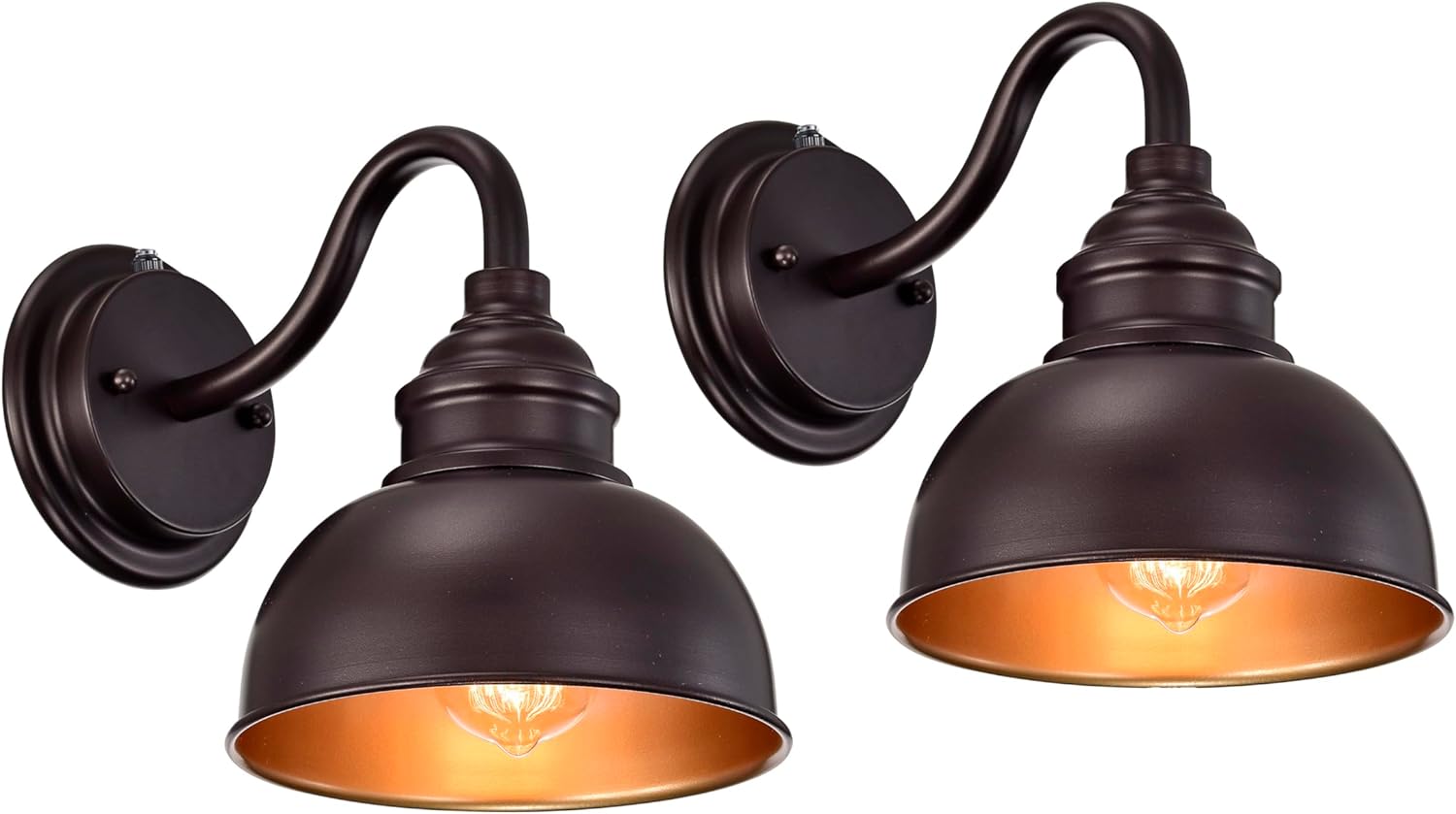 ACLand Oil Rubbed Bronze Dusk to Dawn Outdoor Lights 2 Pack, 9 Inch Farmhouse Barn Lights Outdoor,Outside Wall Light for House, Garage, Doorway, Porch 2 Pack Dusk Dawn Bronze