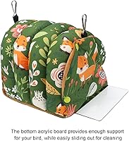 Vista 4 de Wontee Nido de Pájaro Casa de Invierno Cálido Refugio para Acostarse Cabaña Colgante para Loros, Periquitos, Caiques, Ninfas Senegal, Cacatúas, Verde