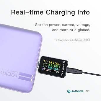 ChargerLAB Power-Z C240 Portable USB-C Tester, Digital Power Meter, Supports up to 240W and PD3.1 QC5.0, for USB-C Phones, Laptops, Chargers and More