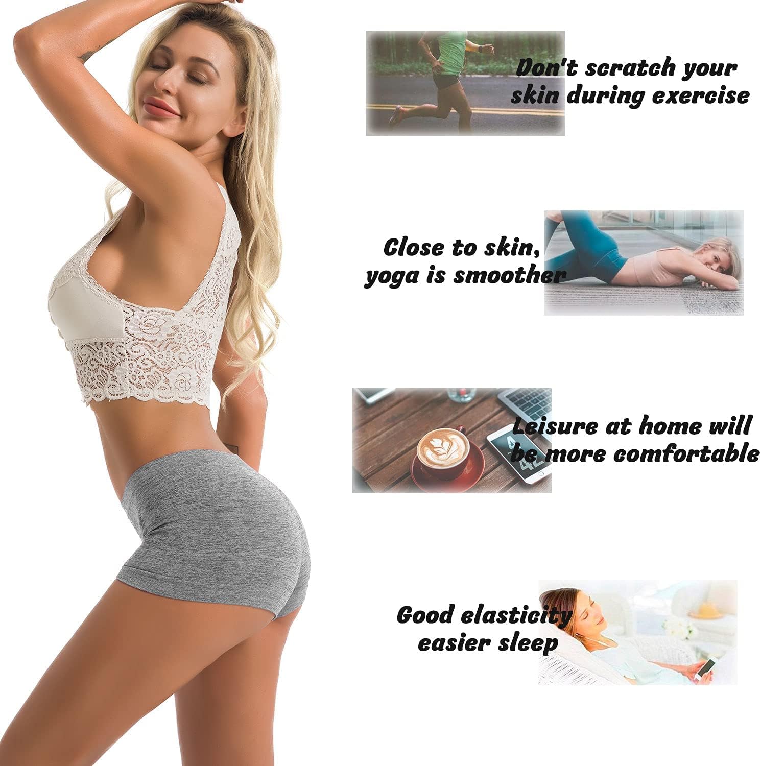 R RUXIA Women's Boyshorts Underwear Seamless Boy Shorts Panties Soft Stretch Boxer Briefs 5 Packs(Regular & Plus Size) - Image 3