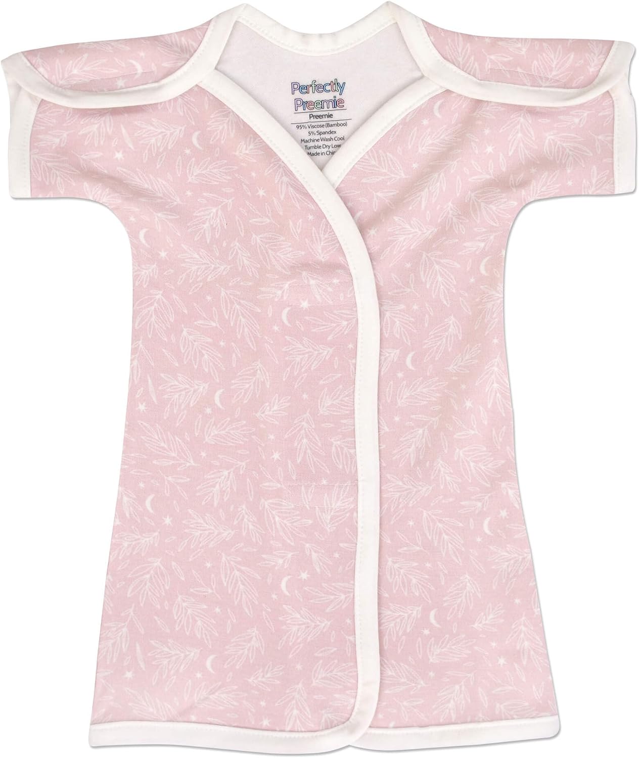 Boy's & Girl's Open-Shoulder Short-Sleeve Ultra Soft NICU Gown - NICU Friendly - Teeny (2-4lbs)