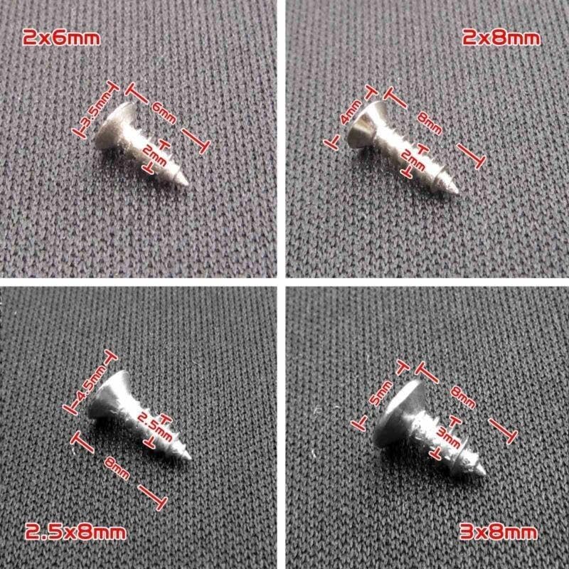 100PCS Mini 2x6mm 2x8mm 2.5x8mm 3x8mm Flat Head Screw Carpenter's Small Screw Furniture Wooden Box Hardware Accessories Drywall Screw Fasteners Sheetrock Drywall Screws Screw for Gypsum Board(Silver,2