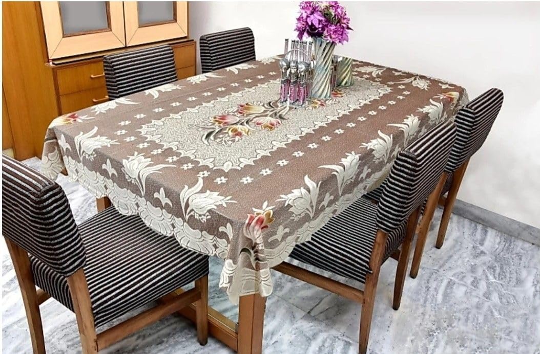 Floral Table Cover, 102 x 152 Centimeters, Brown, for Dining Table-image-21