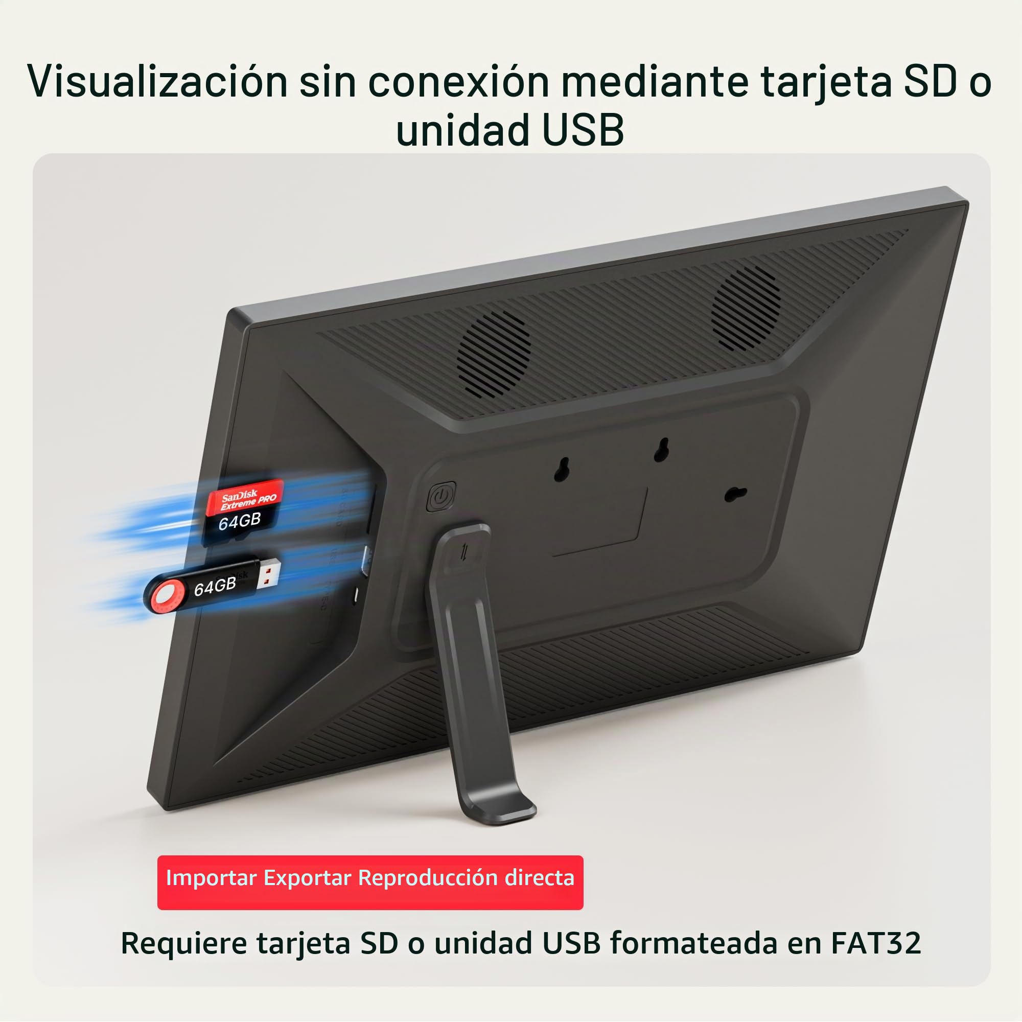 Marco de fotos digital Frameo de 64 GB de 15.6 pulgadas, WiFi, negro y blanco, pantalla táctil FHD IPS de 1920 x 1080P, marcos de fotos electrónicos grandes, rotación automática, montaje en pared