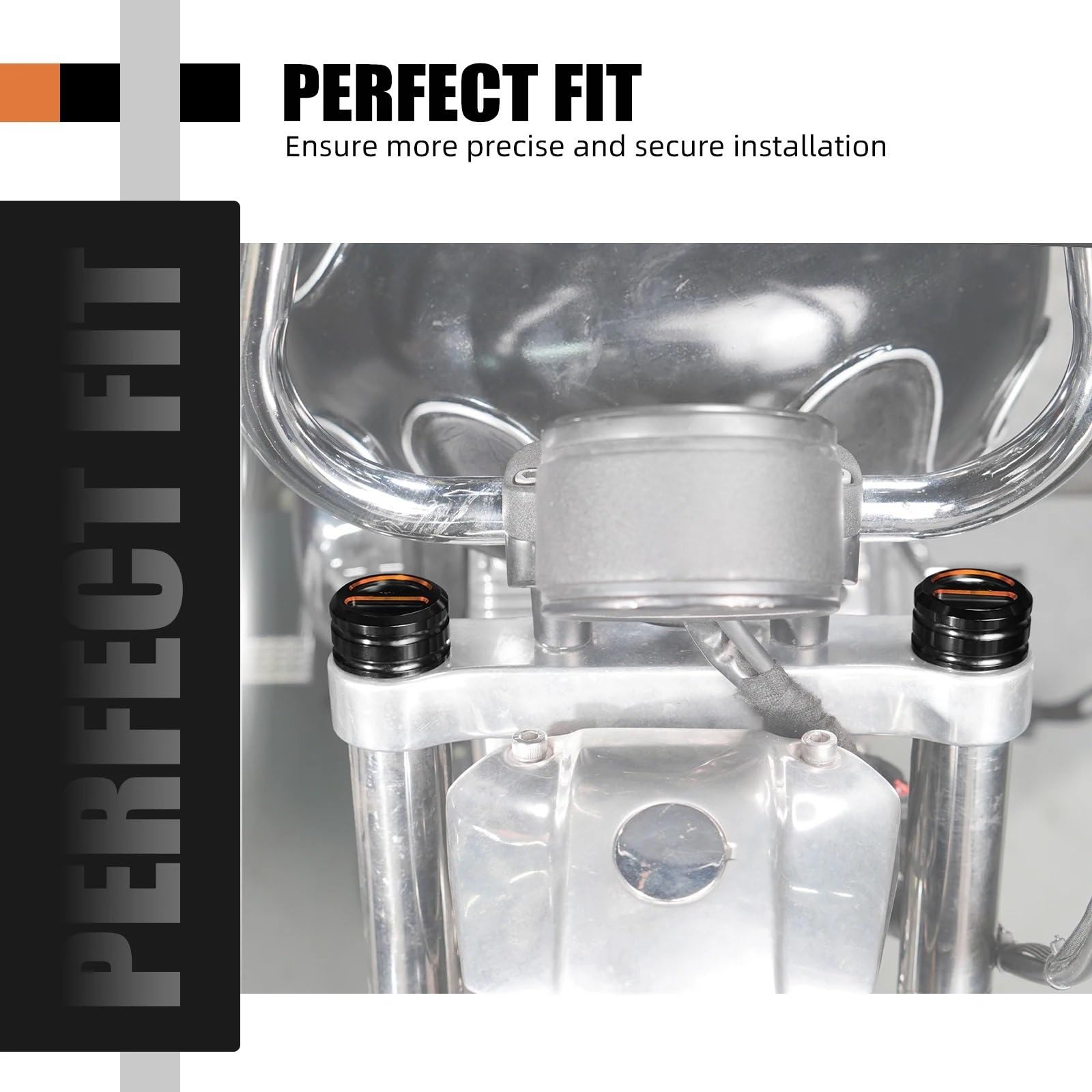 Adatto per coperchio forcella superiore Harley Sportster Iron 883 2014-2020 soffietto forcella(Orange)