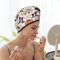 Vista 8 de UNIOND Magic Witch - Toalla de secado de pelo con diseño bohemio, de secado rápido, absorbente, terciopelo coral, gorra de pelo seco con botón fijo