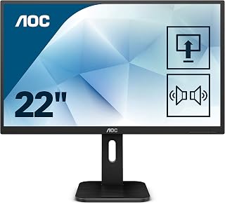 AOC 22P1D - 22 Inch FHD Monitor, 60Hz, 2ms, TN, USB HUB, Speakers, FlickerFree, LowBlue light (1920x1080 @ 60Hz, 250cd/m², HDMI/VGA/DVI)