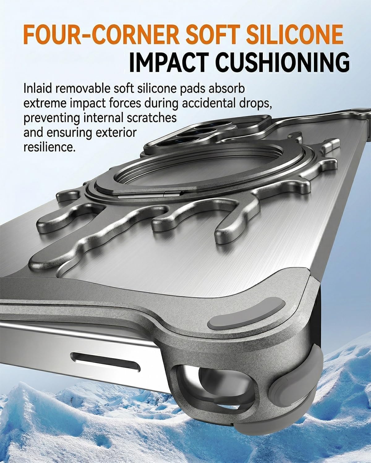 for Samsung Galaxy S26 Ultra Case 6.9", Minimalist Frameless Metal Bumper with 360° Rotating Ring Stand, Compatible with MagSafe, Raised Camera Protection, Matte Grip Cover(Gray)