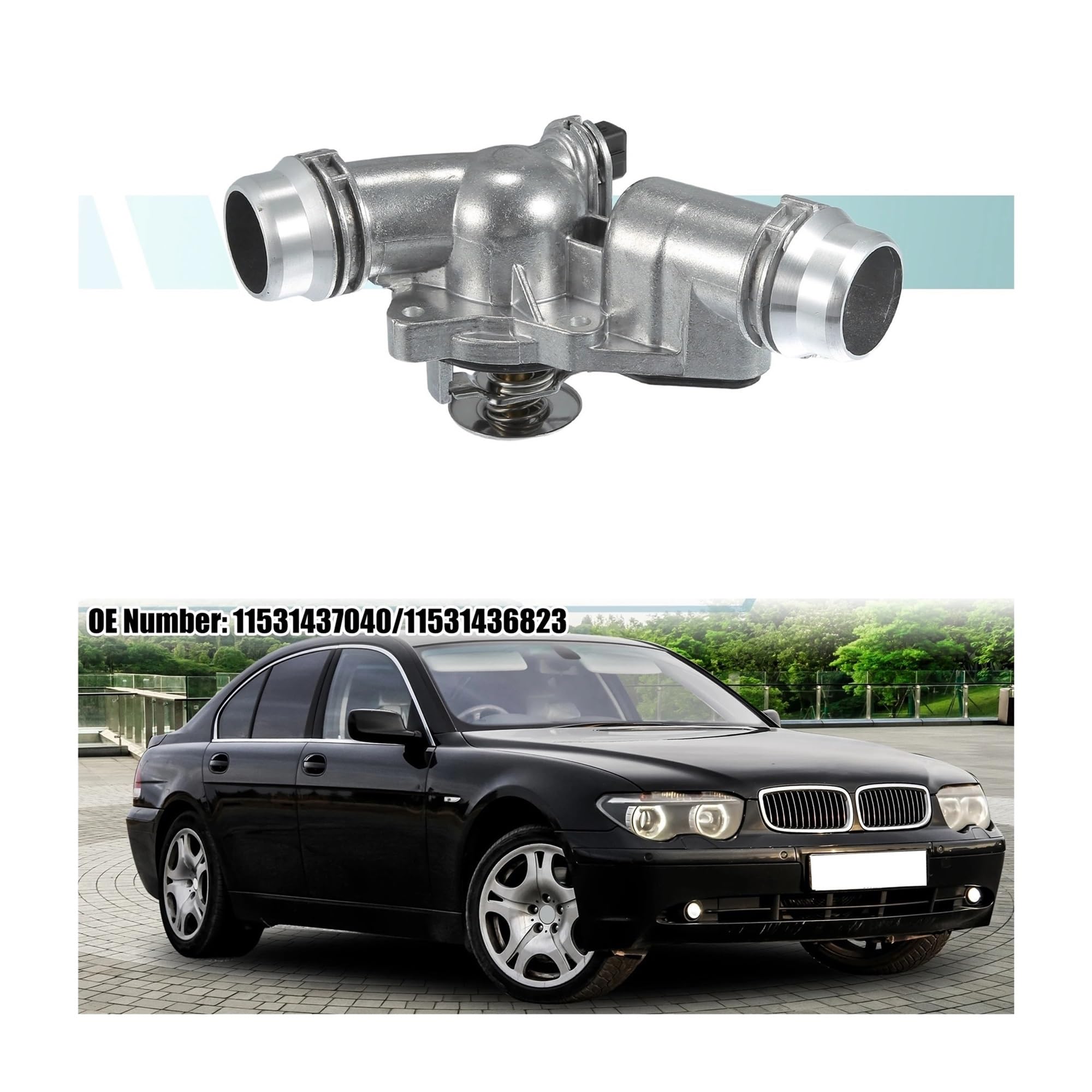 Eglci termostat płynu chłodzącego do BMW 528i (2008-2009) - Numer części: 11531437040/11531436823 - Akcesoria samochodowe - Obudowa termostatu płynu chłodzącego silnikowego