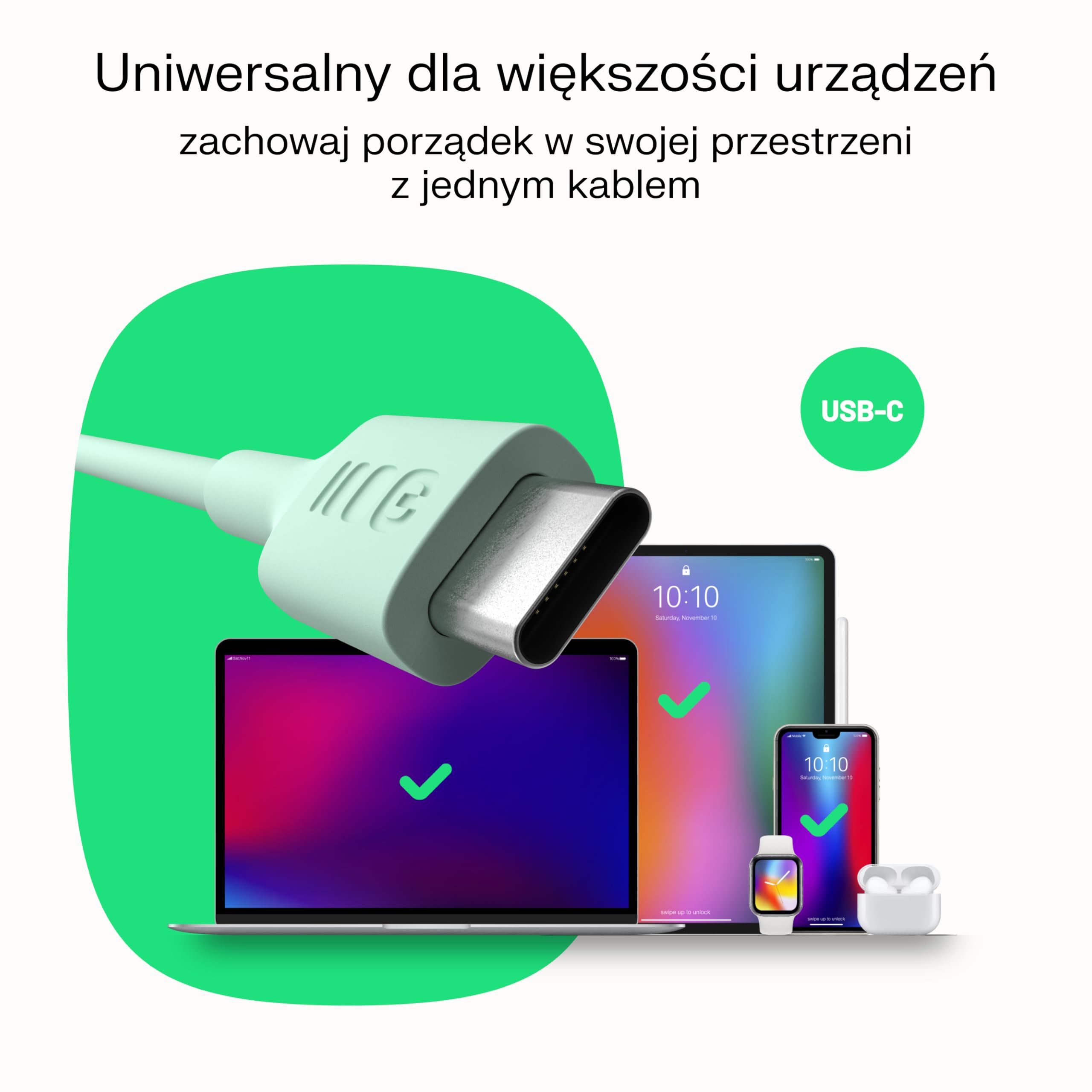 Green Cell PowerFlex kabel USB-C 100 W, 30 cm, krótki kabel do ładowania USB C na USB C, elastyczny, miękki kabel silikonowy do powerbanku, iPhone 16, iPada, MacBooka – 480 Mbps (czarny, 30)