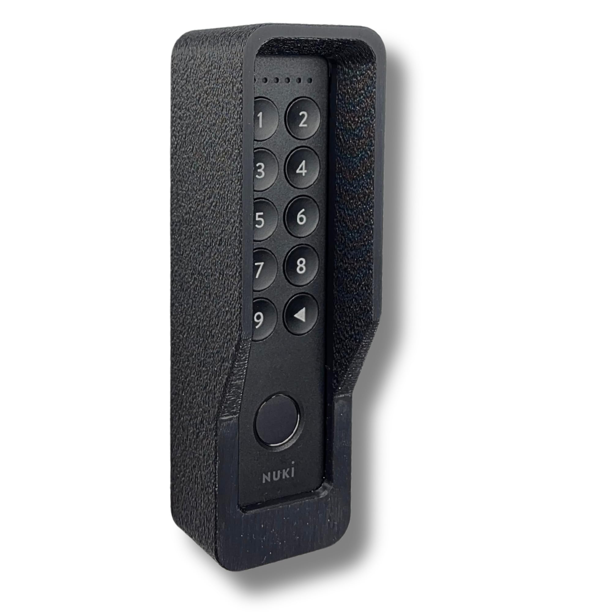 Generisch Support mural compatible avec Nuki Keypad 2 et NFC – Housse de protection antivol avec vis de sécurité Torx – Protection contre les intempéries – Finition imitation plâtre - Noir (avec toit
