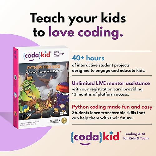 Miniatura 6 de Python for Kids, Award-Winning STEM Courses, Coding for Kids, Ages 10+ with Online Mentoring Assistance, Learn Computer Programming and Code Amazing