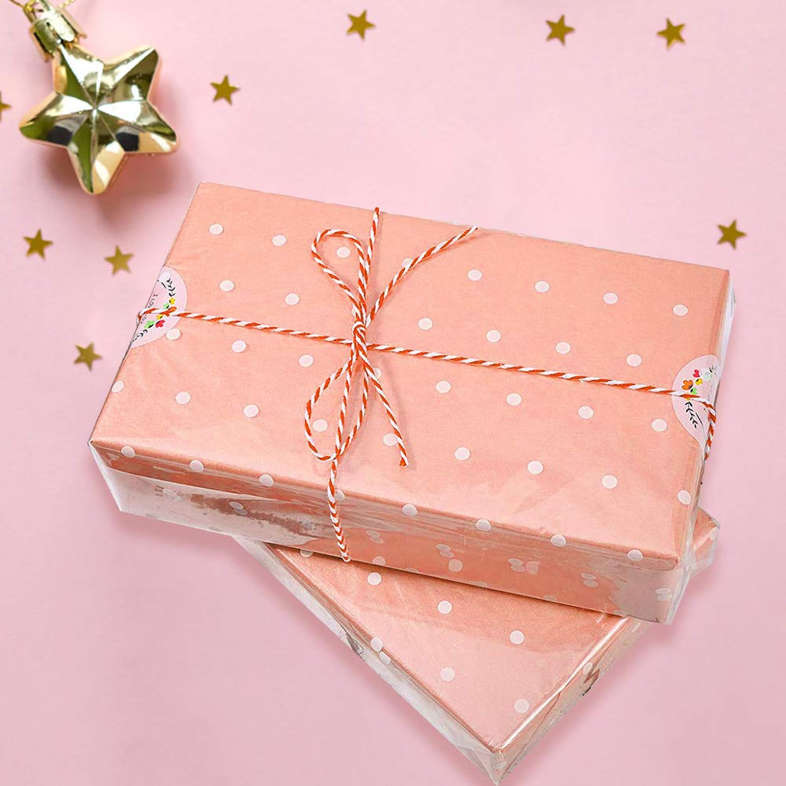 Carta Cellophane Per Regali - Rotolo 40 Cm X 30 M, Trasparente Con Stampa Pois, Per Fiori E Confezioni - Foto 4