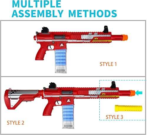 Miniatura 3 de AGM MASTECH Pistola de juguete 416 de bala suave, diseño de expulsión de carcasa vacía, 40 dardos de espuma suave, 20 carcasas, 2 revistas. Pistola