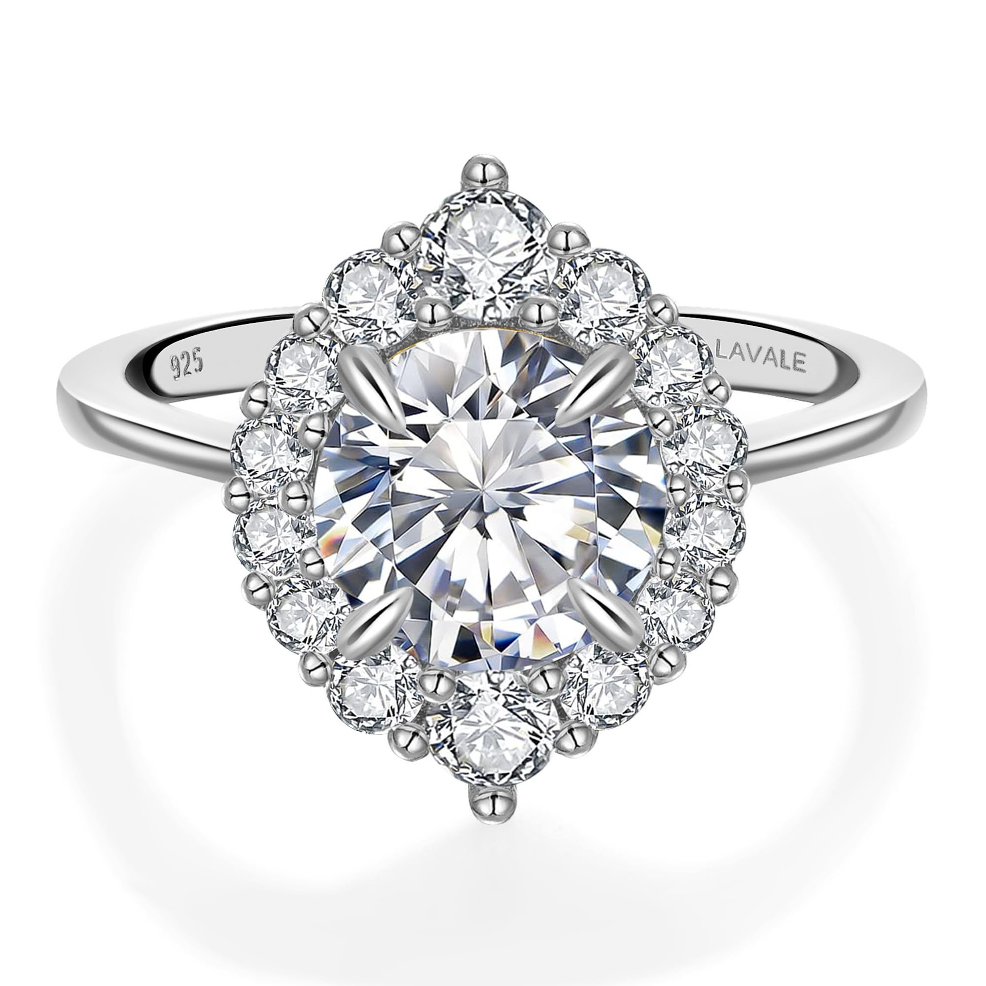 LAVALE Round Cut Moissanite Wedding Band for Women, Brilliant D Color VVS1 Clarity Classic Lab Created Diamond Solitaire Ring 18K White Yellow Rose