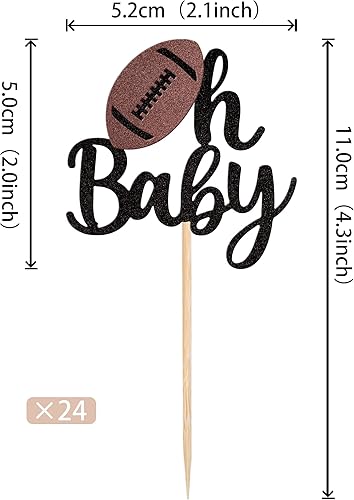 Miniatura 9 de 1 decoración de pastel de fútbol con purpurina, bola de rugby de feliz cumpleaños, decoración de pastel con temática deportiva para decoración de