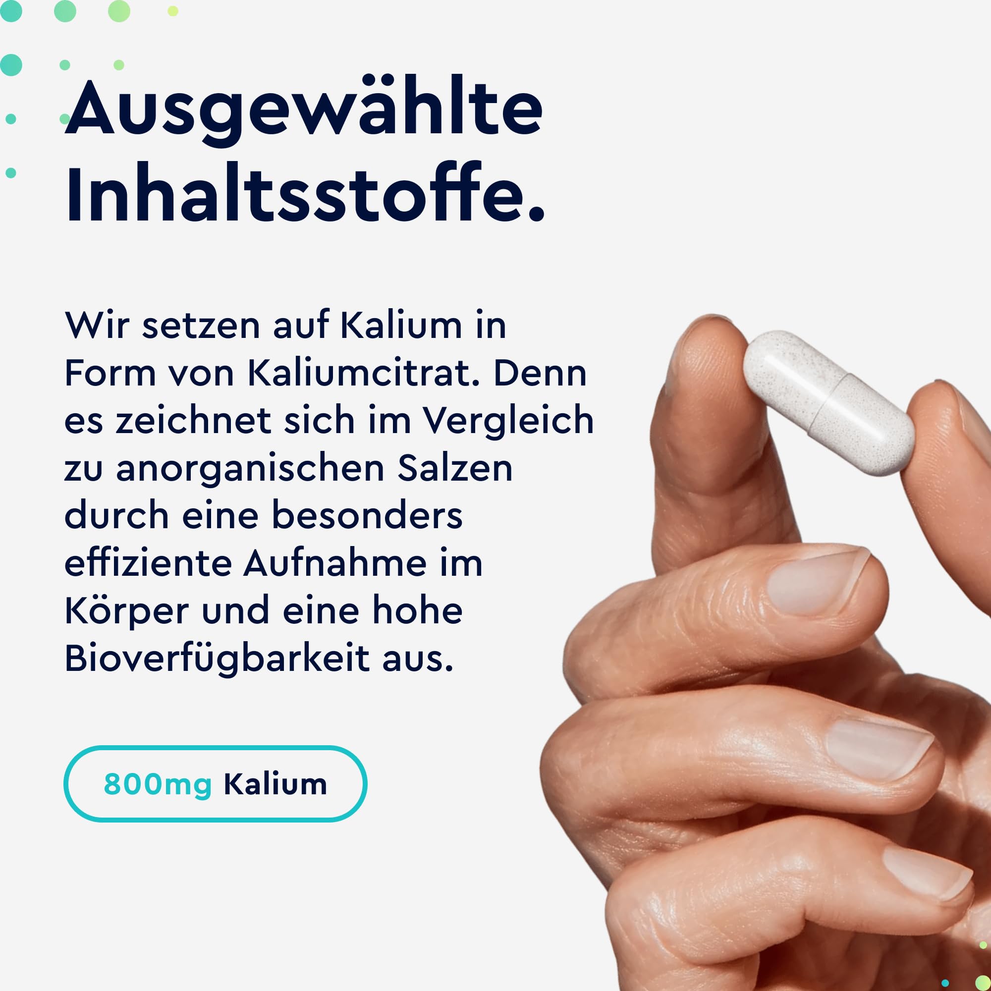 Kalium 270 Kapseln (+4 Monate) - 800mg elementares Kaliumcitrat hochdosiert - für Blutdruck, Muskelfunktion und Nervensystem * - vegan, laborgeprüft & ohne Zusätze - in Deutschland entwickelt