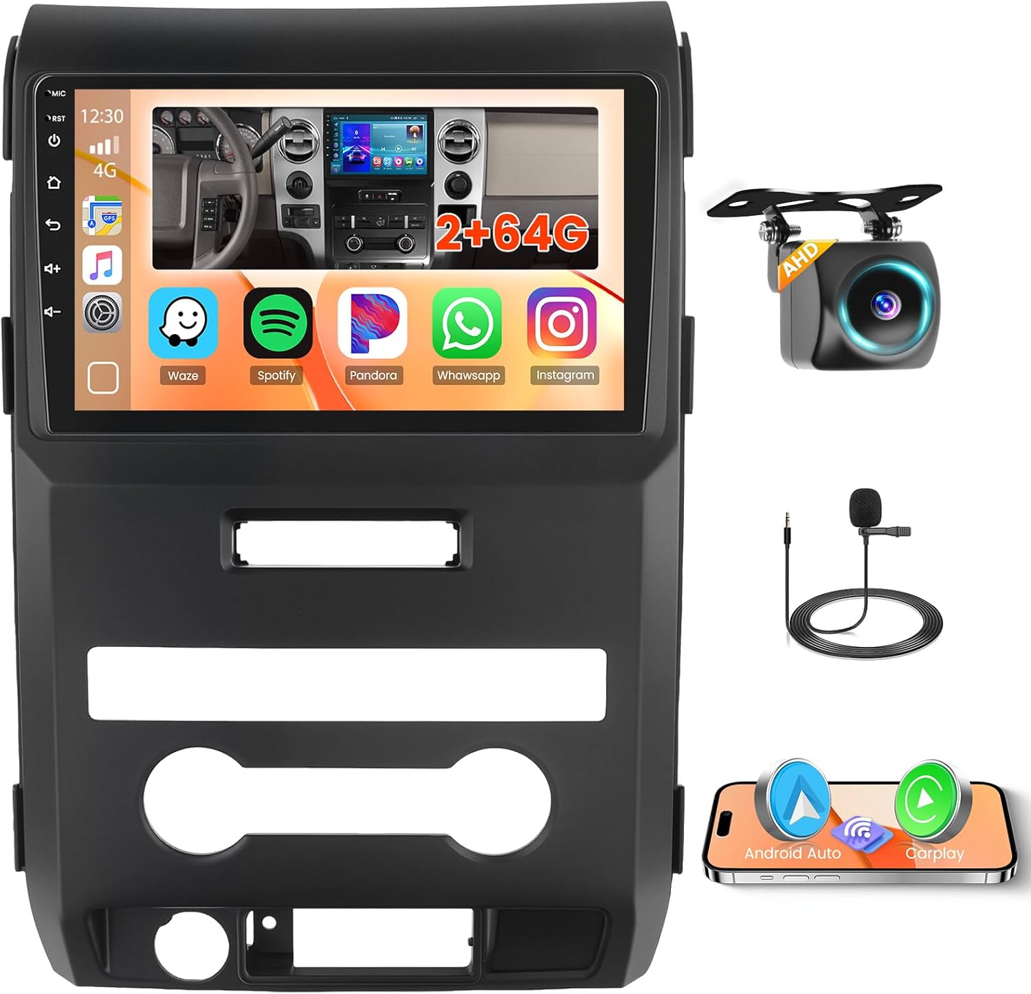 2+64G Radio for Ford F-150 F150 2008-2014 Android 15 CarPlay Car Stereo Touchscreen 9" Android Auto GPS EQ 28UI Backup Camera