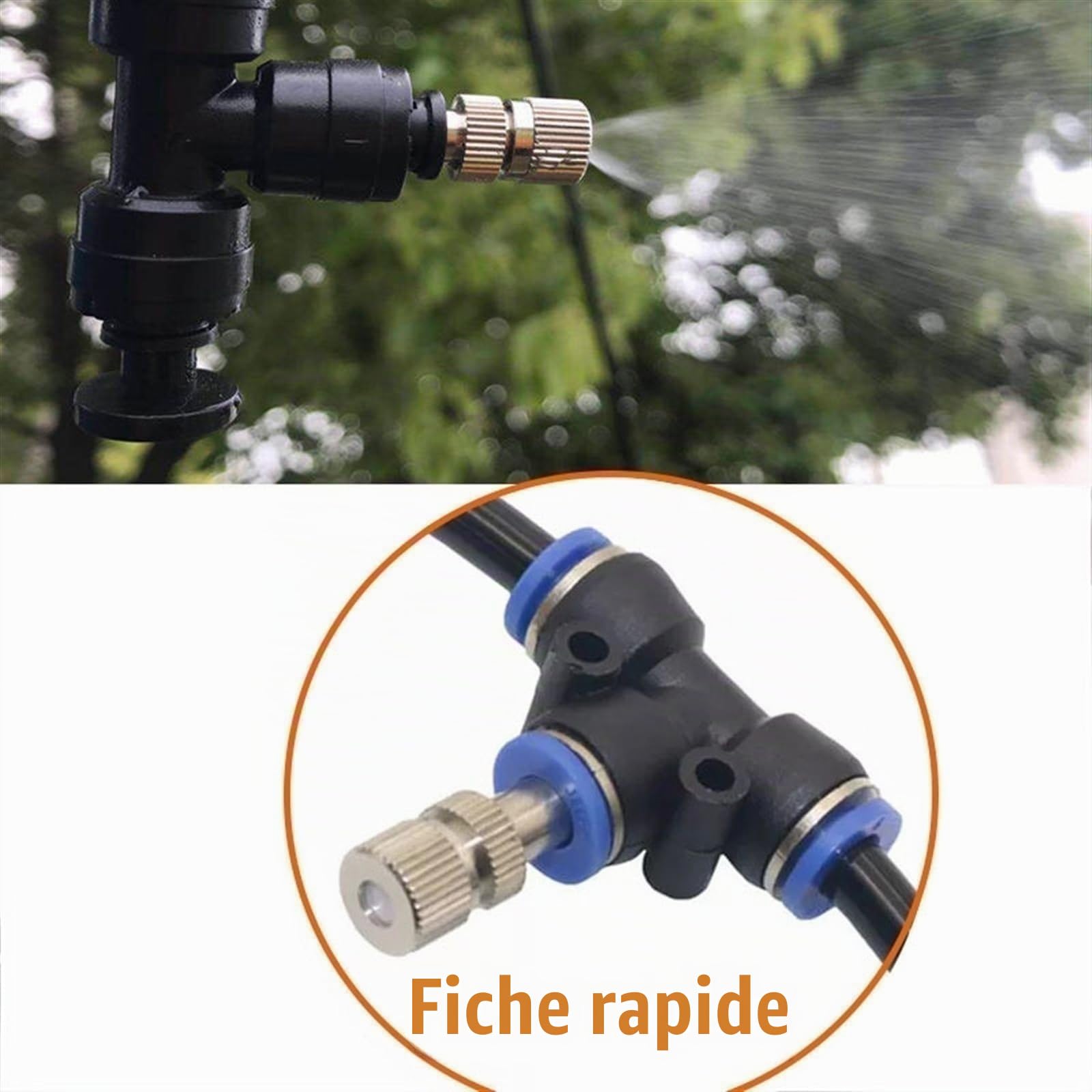 Système de refroidissement brumisateur avec pompe, Système de Brumisation, kit d'irrigation goutte à goutte automatique, Kit de brumisation avec buses pour extérieur, terrasse, jardin, serre parapluie