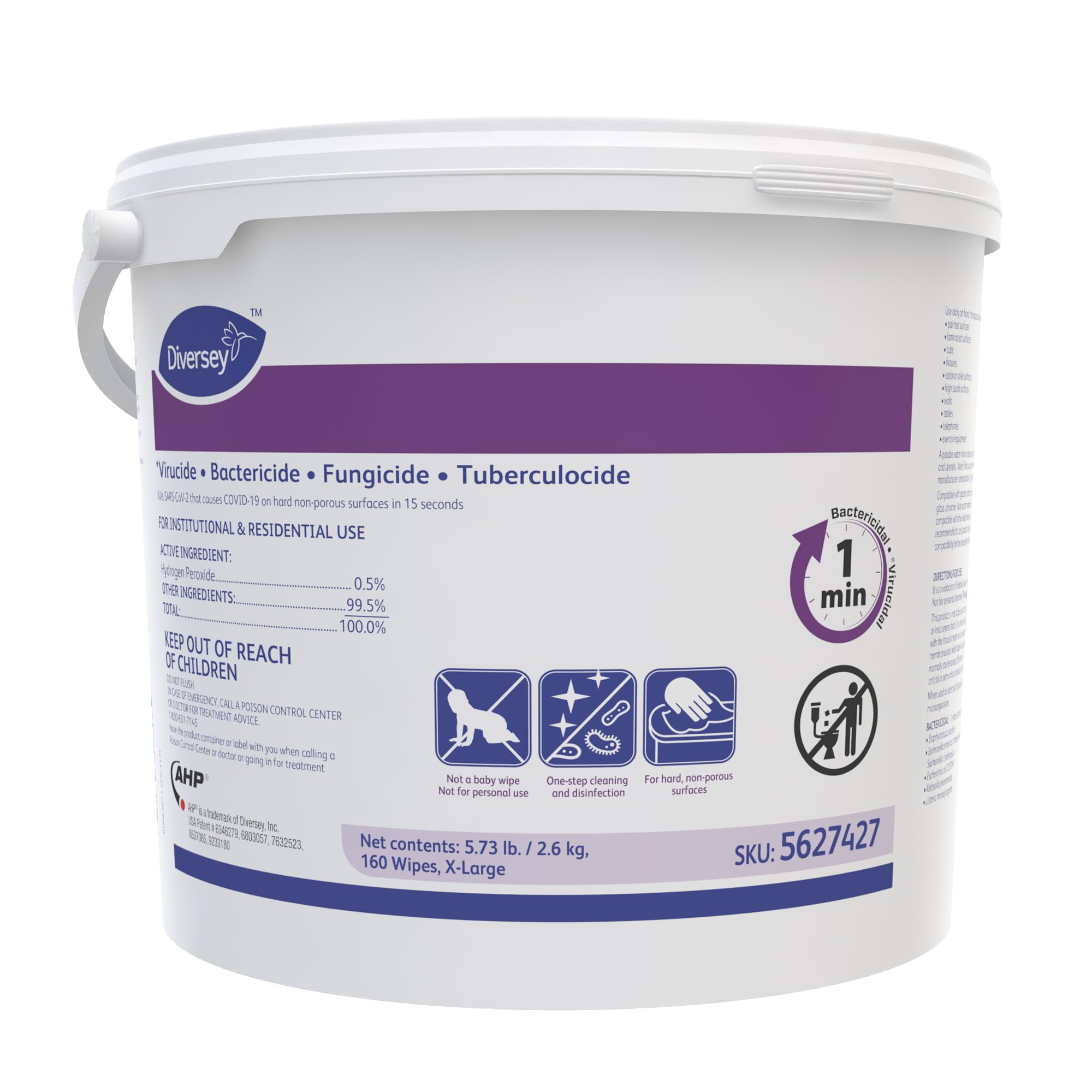 Diversey oxivir TB desinfectante toallitas, 160 Wipes / 4 Pack, 640