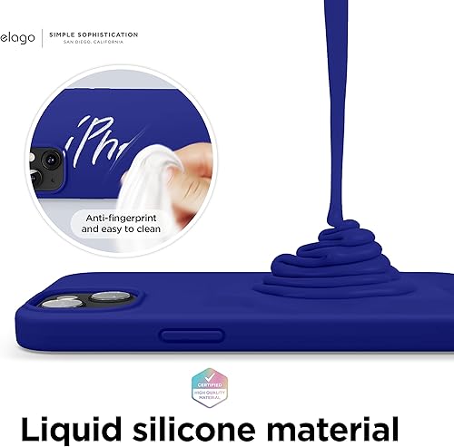 Miniatura 3 de elago Funda compatible con iPhone 13, funda de silicona líquida, cubierta protectora de cámara de cuerpo completo, a prueba de golpes, funda delgada