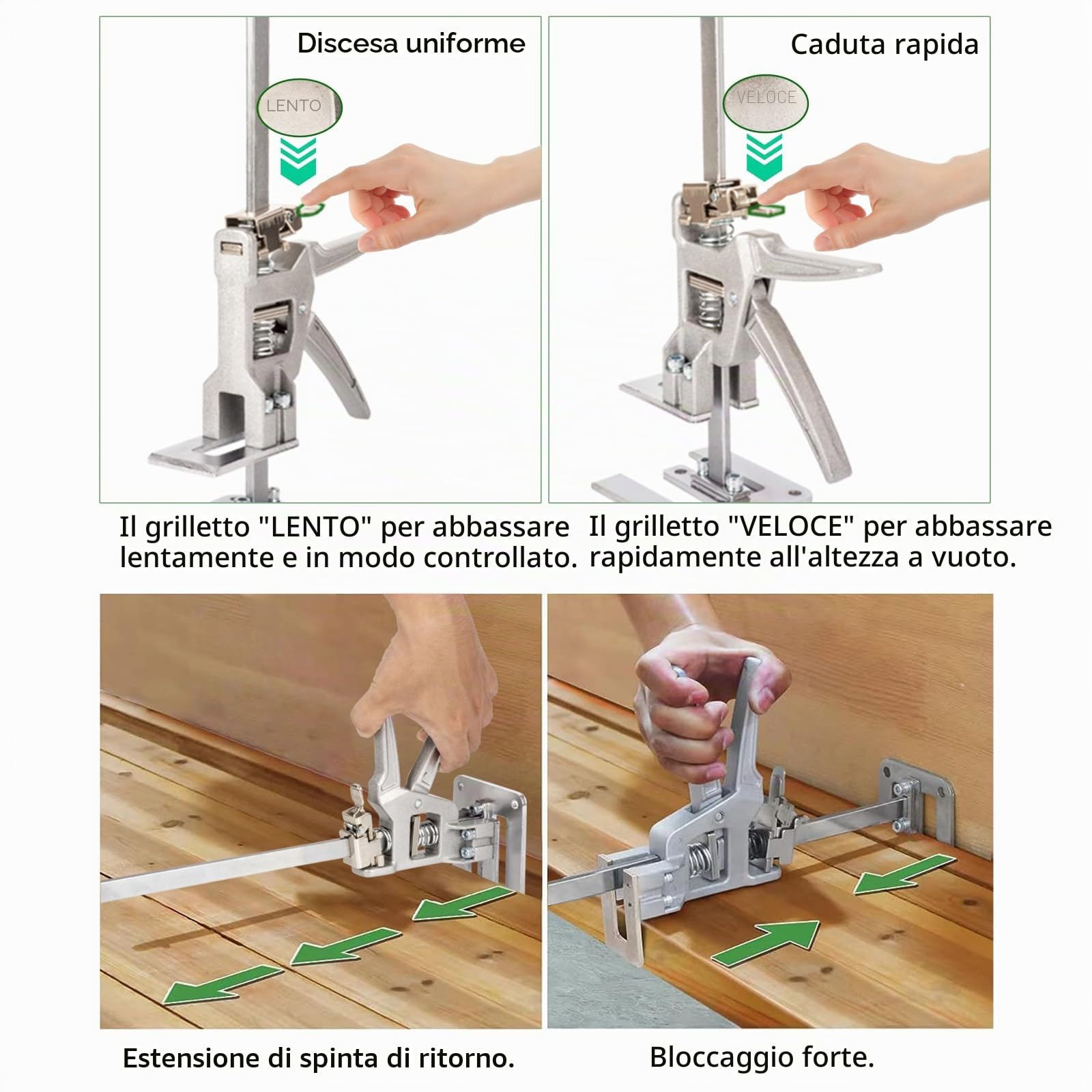 2 pezzi Sollevatore di Bordo Resistente,Strumento di Serraggio di Precisione del Braccio Multifunzione Cartongesso per Riparazioni Antiscivolo,Porta Uso Bordo Sollevatore Armadio Jack,400kg