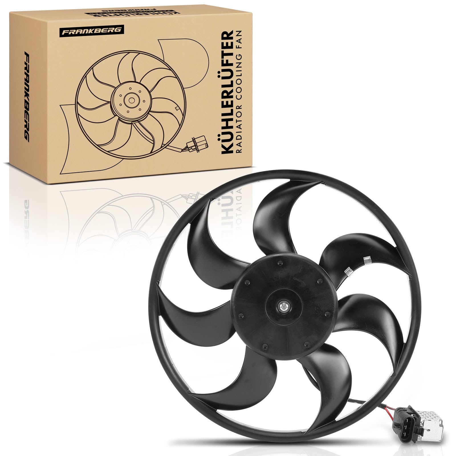 Frankberg Lüfter Motorkühlung Kühlerlüfter 3-Polig 390mm Kompatibel mit Astra H A04 1.2L 2005-2010 Zafira B Kasten/MPV A05 1.6L 1.8L 2005-2015 Replace# 1341386