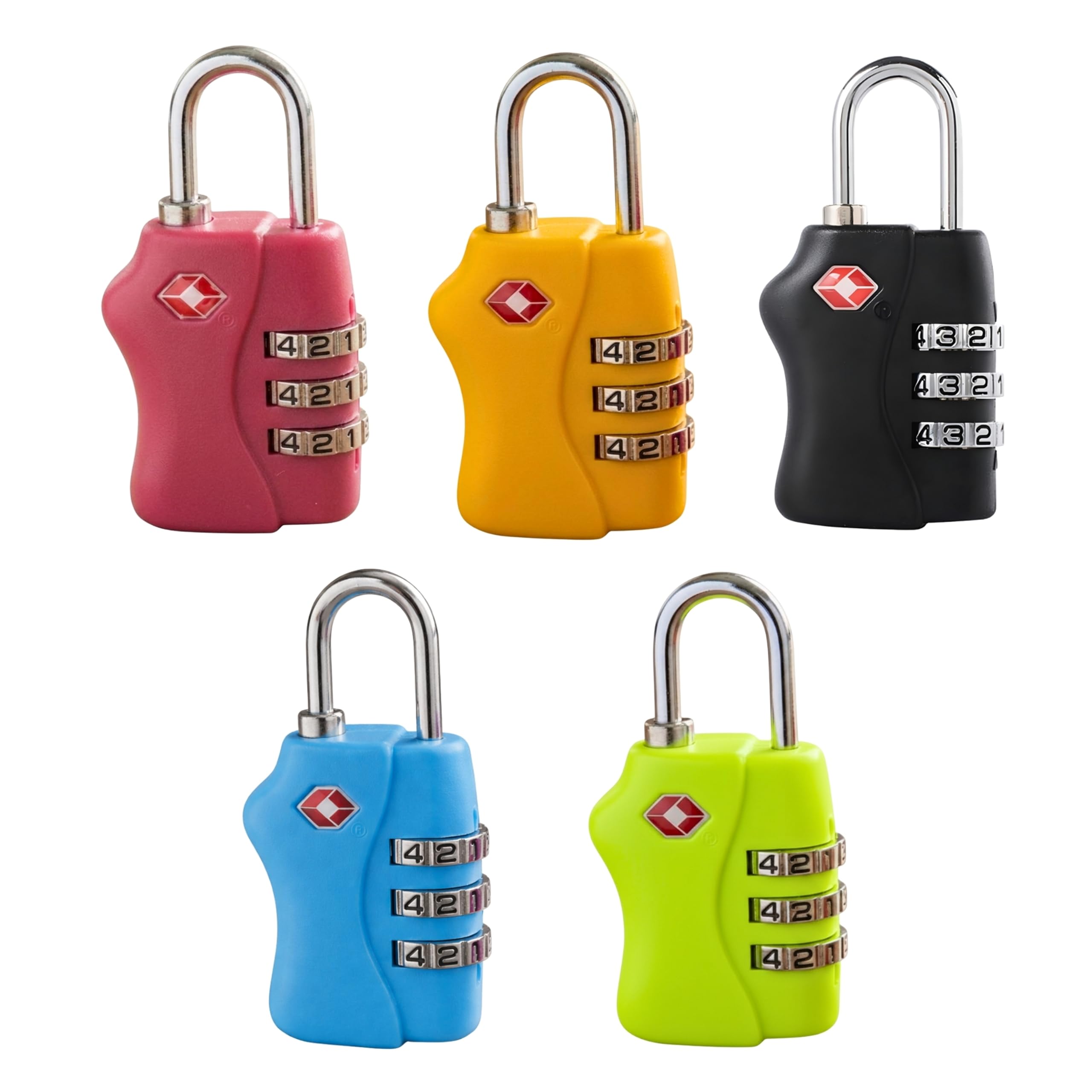 Shatchi 1Pc Any Tsa Approved 3 Digit Combination Luggage Lock 1 Pack Any Colour - Resettable Travel Padlock For Suitcases Backpack & Gym Locker Security, Travel Accessories And Holiday Essentials