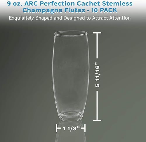Miniatura 5 de DISCOUNT PROMOS Juego de 10 copas de champán ARC sin tallo, 9 oz. - Cachet, cristalería, cócteles - transparente