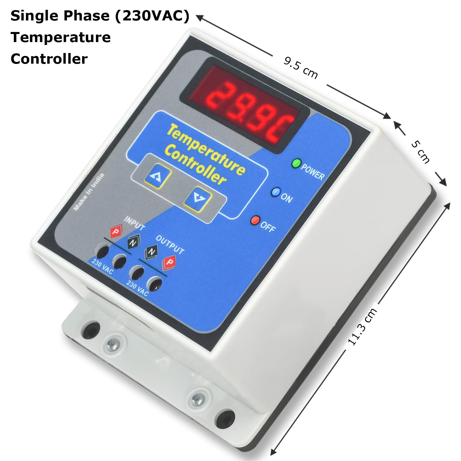 Magnus Power Protection Systems M-1129 Digital Led Display Temperature Controller With 1Mtr Water Proof Temperature Sensor Ds18B20 Probe | 230Vac 16A | Made In India - Image 2 thumbnail